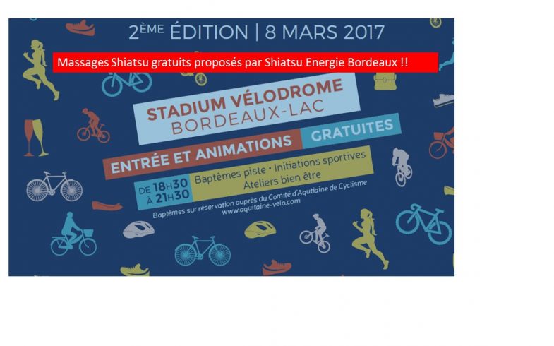 ACTU : Shiatsu gratuit au Vélodrome le 8 mars !